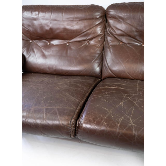 2-Seater Sofa in Patinated Brown Leather by Arne Norell, 1970s For Sale - Image 3 of 18