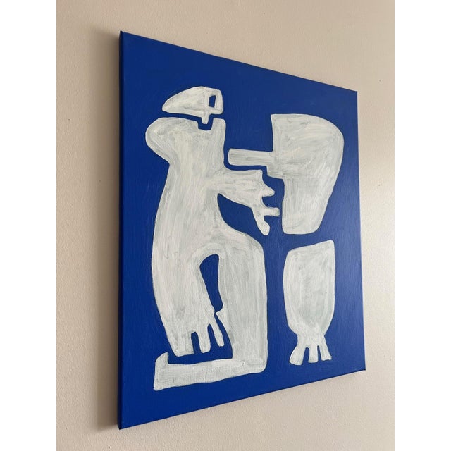 Bodasca, Cubist Painting Happy Men Off-White Version, 2026, Canvas For Sale - Image 4 of 10