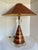 Pair of Vintage Leeazanne Postmodern Faux Burl & Lucite Table Lamps With Original Shades For Sale - Image 10 of 17