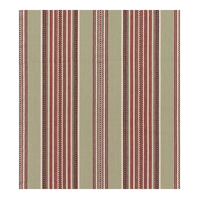 Sample - The House of Scalamandré Cyrus Cotton Stripe Fabric, Sandalwood For Sale