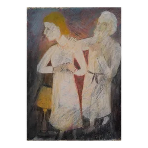 1970's "The Annunciation" Oil Pastel and Pencil on Paper by Charles Butler (1975)
