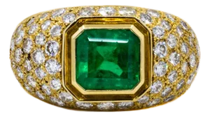 Late 20th Century 18k Emerald Ring, Size 5