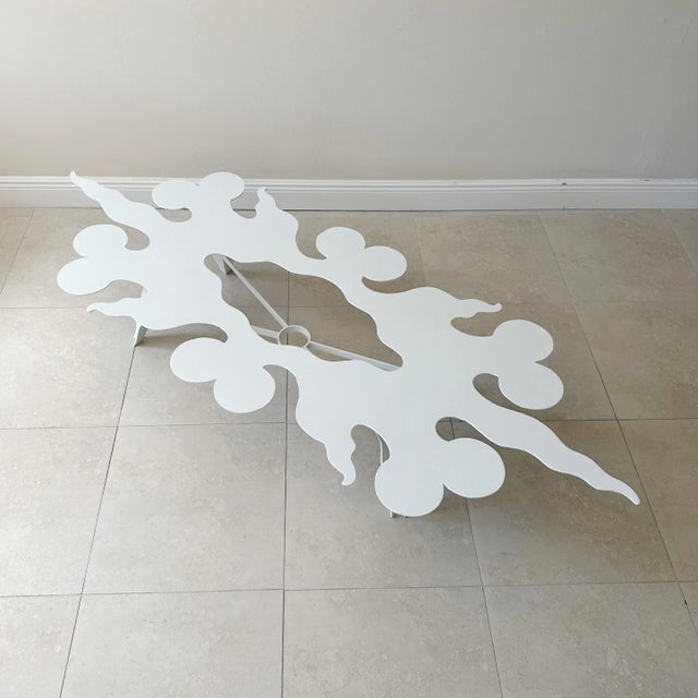 Whimsical Vintage Steel Cutout Powder Coated Outdoor Table For Sale - Image 4 of 7