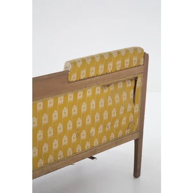 1950s Vintage Fabric and Brass Wooden Sofa, 1950s For Sale - Image 5 of 10