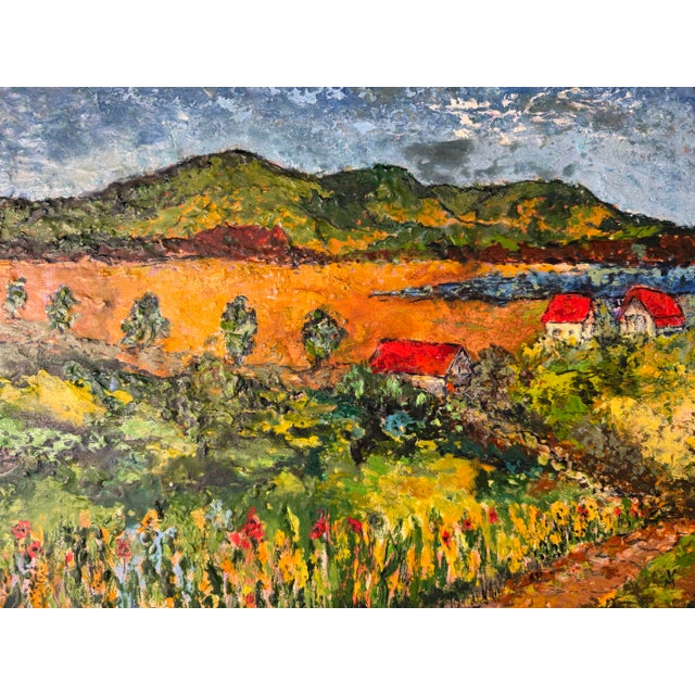 2000 - 2009 Virginia Morrisson “Spring at the Farm” Impressionist Landscape Oil on Canvas Painting, Framed For Sale - Image 5 of 12