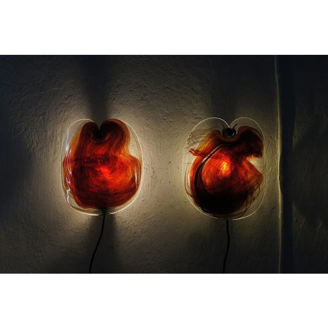 Vintage Glass Sconces by Per Lutken for Holmegaard, 1970s, Set of 2 For Sale - Image 6 of 8