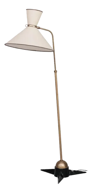 Mid-Century French Brass Floor Lamp by Robert Mathieu, 1950s