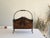 Vintage Wicker and Iron Storage Basket, Sculptural Magazine Rack With Tassel Detail, 18” H X 16” W For Sale - Image 10 of 10