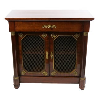 Antique Regency-Style Rosewood Mahogany Bookcase Cabinet, Circa 1880 For Sale