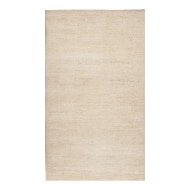 Rug & Kilim’s Modern Textural Oversized Rug With Striae of Beige - 11'x19' For Sale
