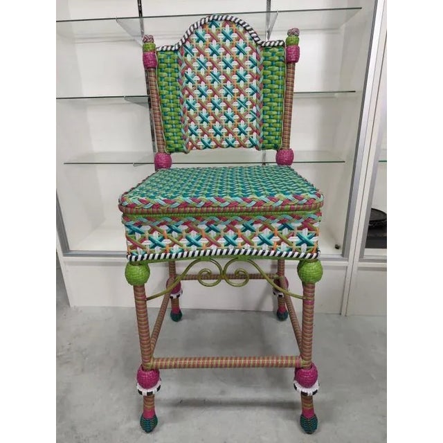 Early 21st Century Pair of MackenzieChilds "Greenhouse" Resin Wicker