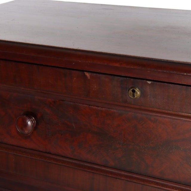 Antique American Empire Classical Flame Mahogany Butler’s Desk C1840 For Sale - Image 6 of 18