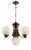 Art Deco Brass Chandelier with Opaline Glass, 1930s For Sale