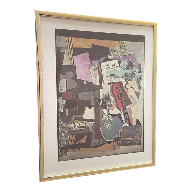 Vintage Framed Pablo Picasso “Still Life” 1918 Museum Print, National Gallery of Art Chester Dale Collection For Sale