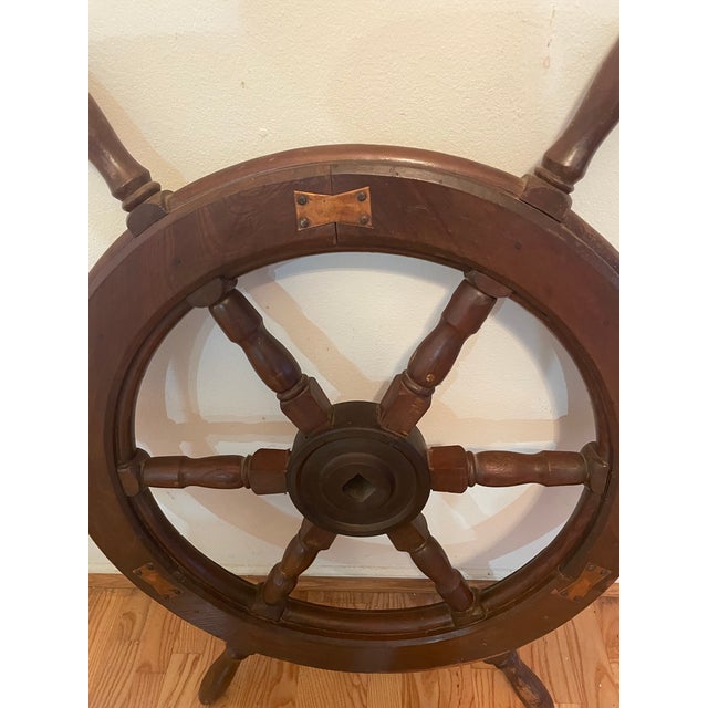Vintage Wood Ship Wheel Measures 48” across