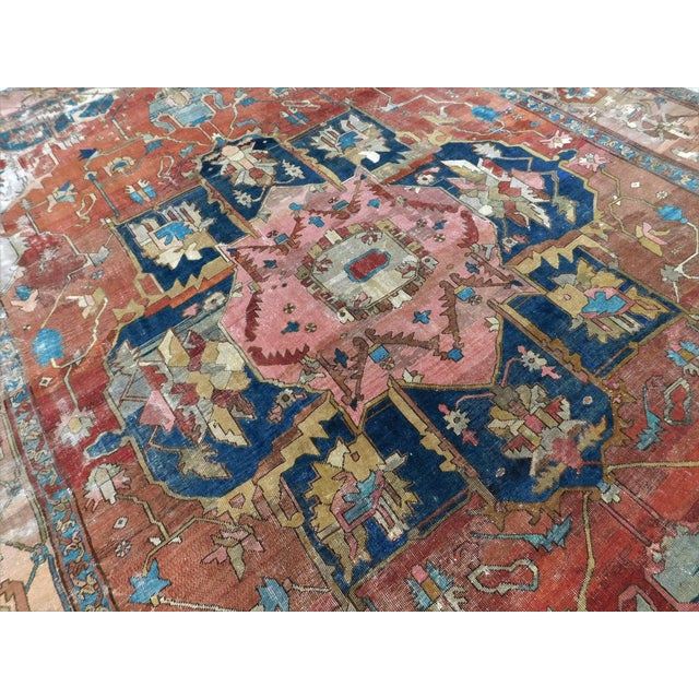 Antique Persian Serapi Rug. 13'6"x 9'6" For Sale - Image 11 of 18