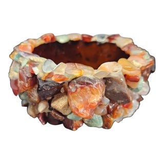 Vintage Tumbled Stone Ashtray For Sale