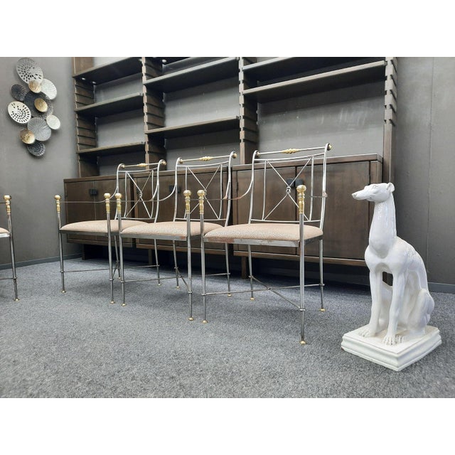 Hollywood Regency Regency Wrought Iron Armchair by Alberto Orlandi, Italy, 1970s For Sale - Image 3 of 18