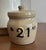 A charming and authentic piece of New York dining history, this vintage stoneware lidded condiment jar comes from the...