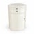 Refined custom cylindrical cabinet table by William Switzer, produced 2018, finished in a high-gloss cream-white lacquer...