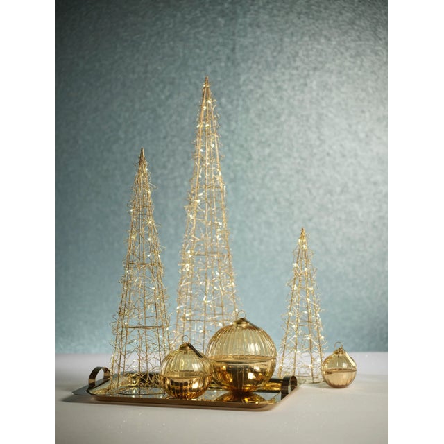 Transitional 24" Holiday Wire LED Trees, Set of 2 For Sale - Image 3 of 3