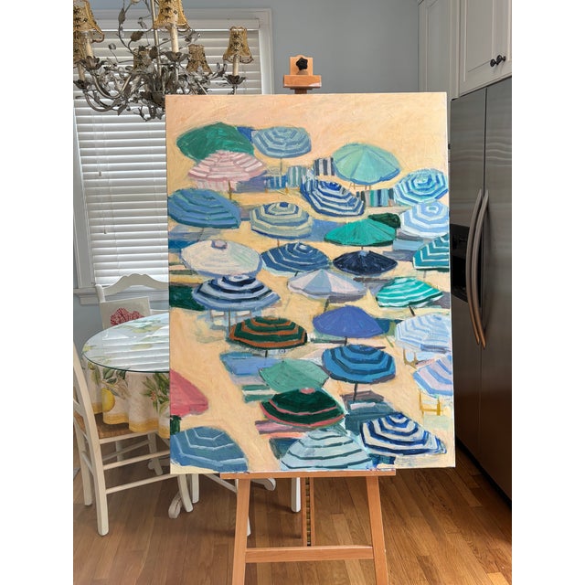 Impressionist Umbrellas an Original 36x48 Painting by Michelle Heimann. For Sale - Image 3 of 3