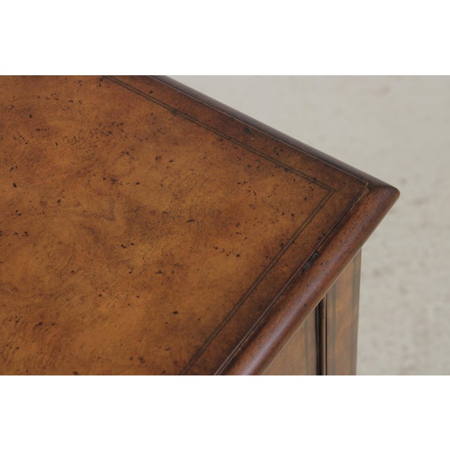 Maitland Smith Burl Wood 3 Drawer Writing Desk Console For Sale - Image 10 of 18