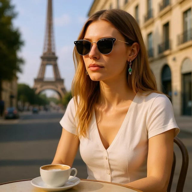 14k Yellow Gold Hoop Earrings With Pear-Shaped Emeralds and Diamond Accents, A Pair For Sale - Image 12 of 13