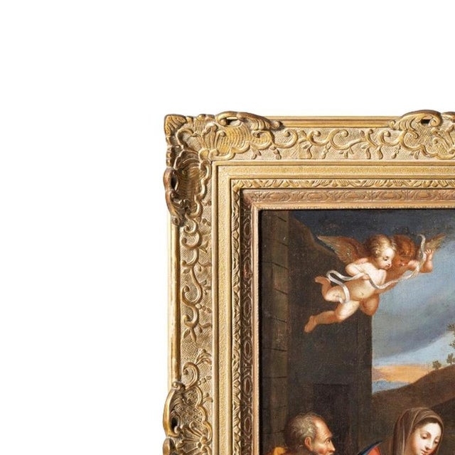 Painting - Holy Family - 19th Century. Oil on canvas; 18th-century European school. Relined. Dimensions: 74 cm x 60 cm.
