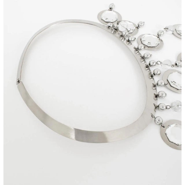 Louis Feraud Paris Chrome and Mirrors Space Age Necklace For Sale In Atlanta - Image 6 of 16