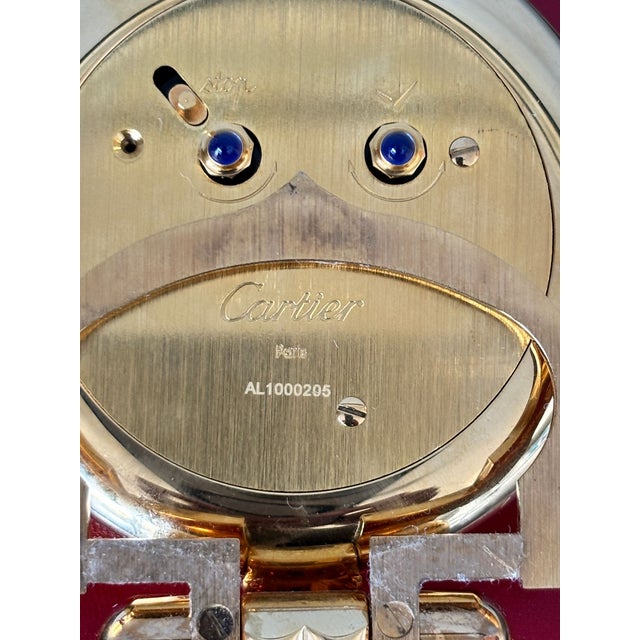 Cartier Colisee Art Deco Travel Desk Clock 24-Karat Gold-Plated For Sale - Image 9 of 15