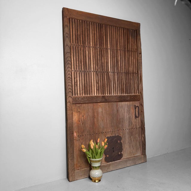 Antique Japanese Wooden Rolling Door, 1890s For Sale - Image 10 of 18
