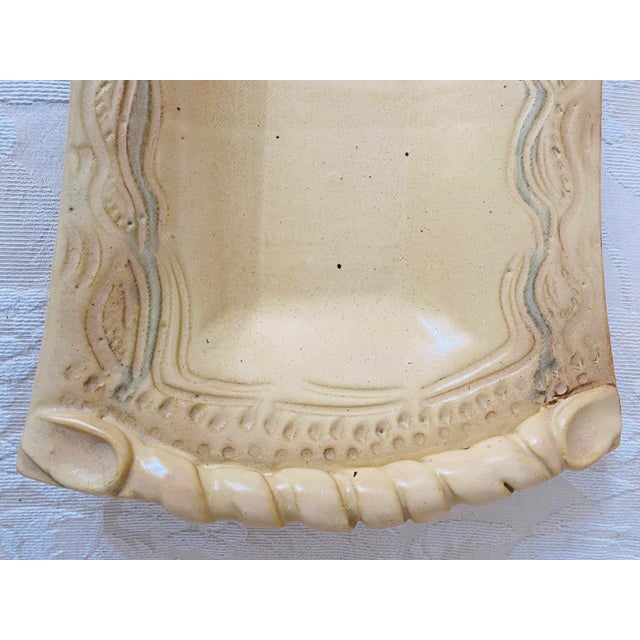 2000s Studio Pottery Signed Williams Footed Bread Platter Twisted Handles For Sale - Image 10 of 11