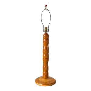 Late 20th Century Handmade Turned Wood Table Lamp