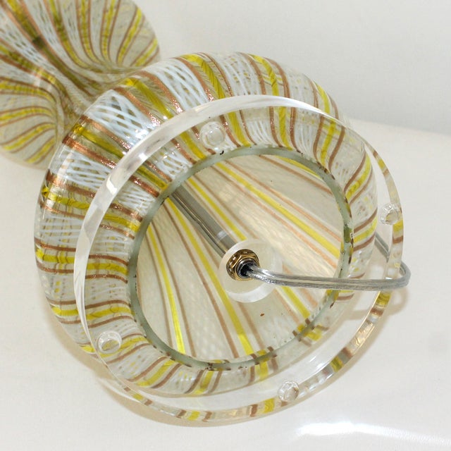 MidCentury Murano Latticino Glass Lamp Chairish