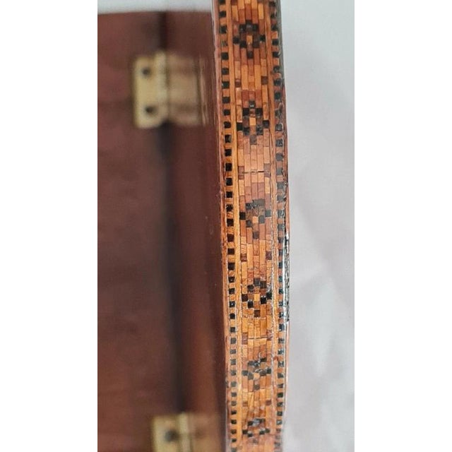 Wood Antique Victorian Tunbridge Ware Inlaid Book Slide, 1840 For Sale - Image 7 of 11