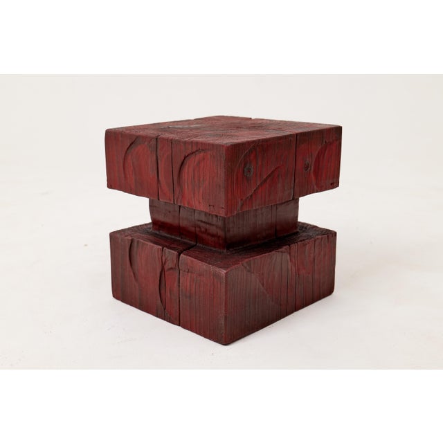 Hardwood Sculptural Stool by Logniture For Sale - Image 6 of 10