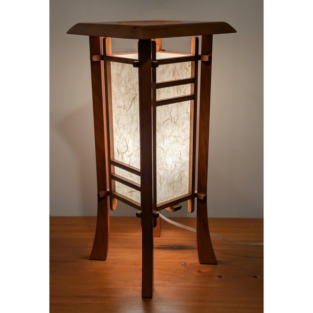 Japanese Vintage Japanese Shoji Screen Table Desk Lamp - a Pair For Sale - Image 3 of 12