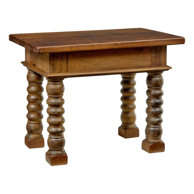 Antique Dutch Carved Oak Side Table, 1830 For Sale