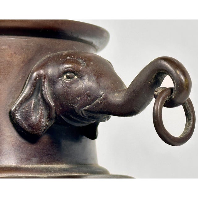 Japanese Seizan Bronze Elephant Censer For Sale - Image 6 of 13
