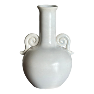 1940s Matte White Earthenware Vase by Eva Jancke Björk - Bobergs Fajans Sweden
