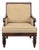 Classic Wooden Lounge Chair With Beige Cushions For Sale