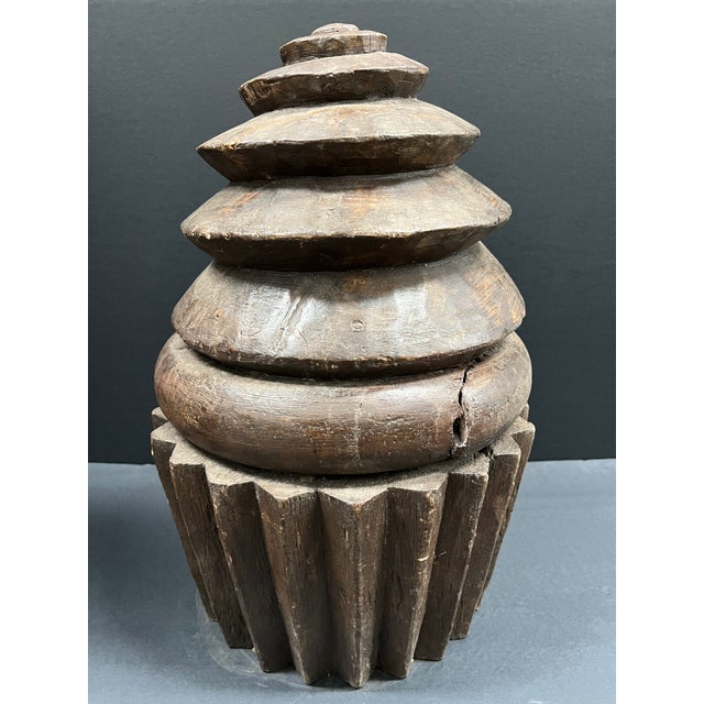 Late 20th Century Carved Solid Wood Large Cup Cake Sculpture For Sale - Image 9 of 12