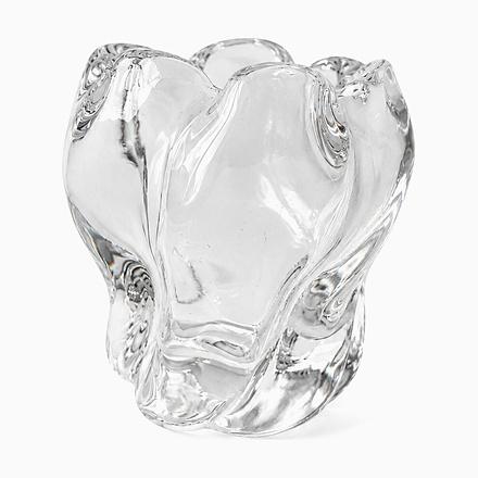 Glass Crystal Glass Vase by Edvin Öhrström for Orrefors, 1940s For Sale - Image 7 of 7
