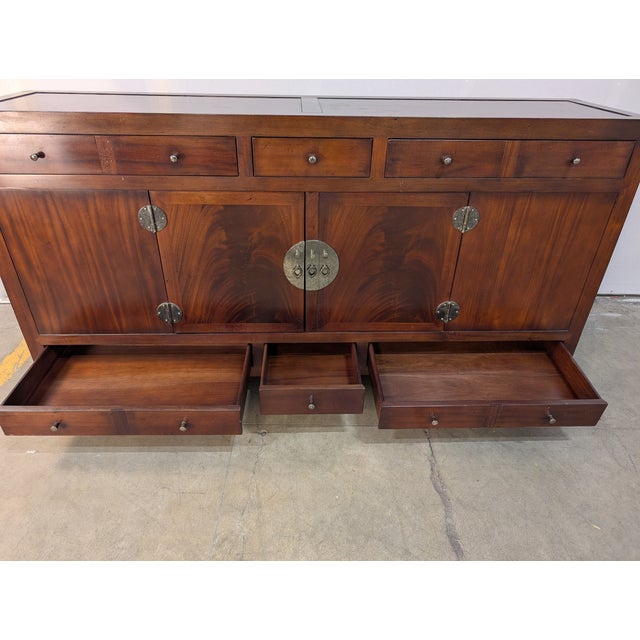Asian Late 20th Century Mahogany Milling Road SideBoard W/ Hidden Compartments For Sale - Image 3 of 11