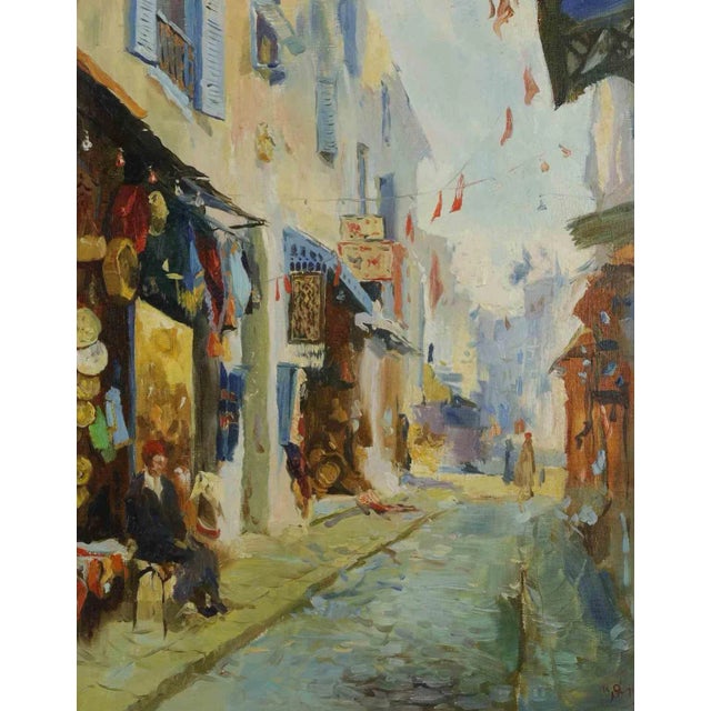 Alexander Sergeev, Streets of Tunis, Original Oil on Canvas, 1994 For Sale