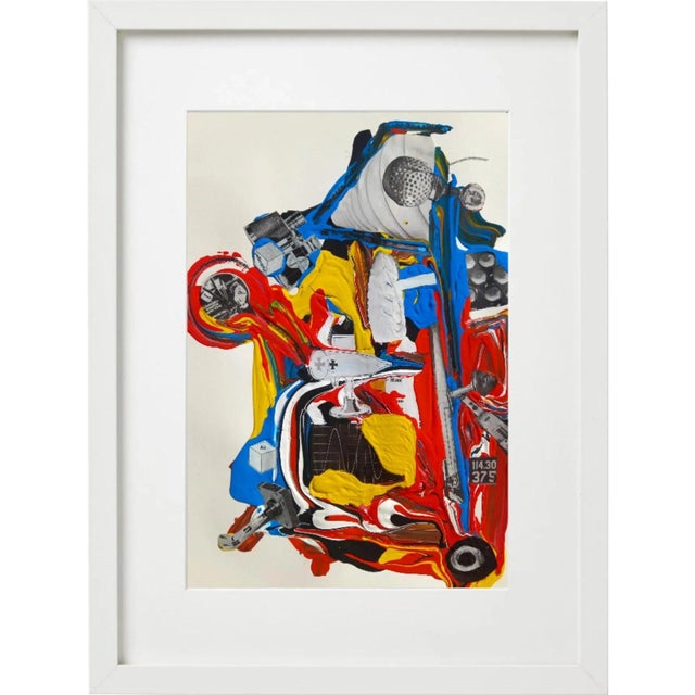 Wood Set of 6 - 11.5' X 14' Framed Abstract Acrylic Paintings 'The Physics' #2 by Diane Grant For Sale - Image 7 of 11