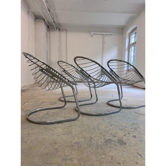Cantilever Chair with Fur by Gastone Rinaldi For Sale - Image 3 of 11