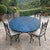 Moroccan 48" Petrol Blue Moroccan Round Mosaic Table, Diamond Collection / Lozenge For Sale - Image 3 of 10