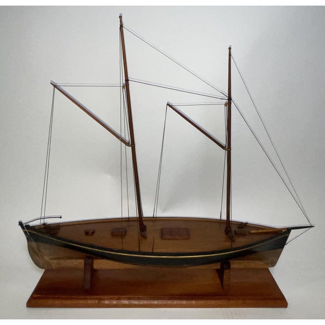 Early 20th Century Antique Model of a Double Ended Trading Vessel For Sale - Image 5 of 11
